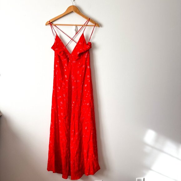 Zara ZW Strappy Midi Dress NWT Red Size Small Blogger Fav - Picture 8 of 14